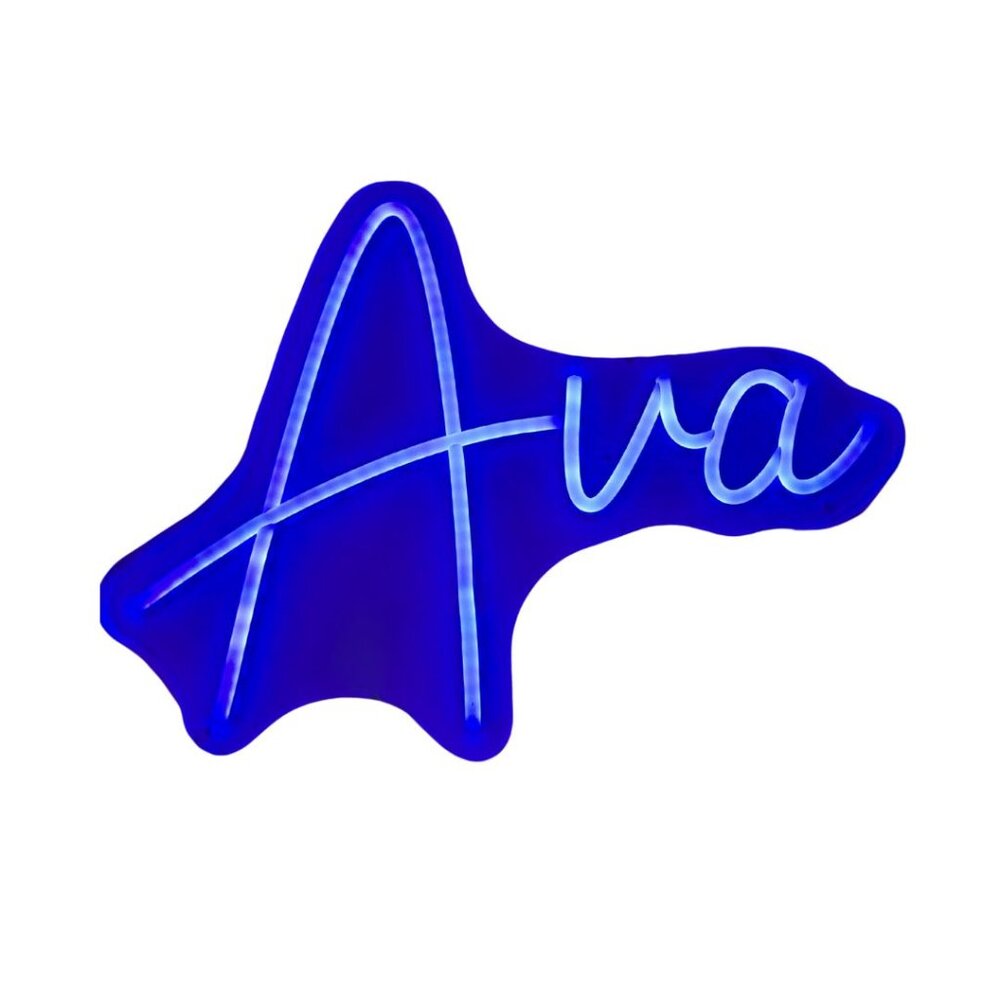 Custom “Ava” Blue Neon LED Sign - Picture 2 of 2